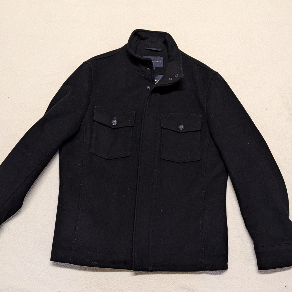 Men's Black Banana Republic Wool Blend Jacket, Size Medium